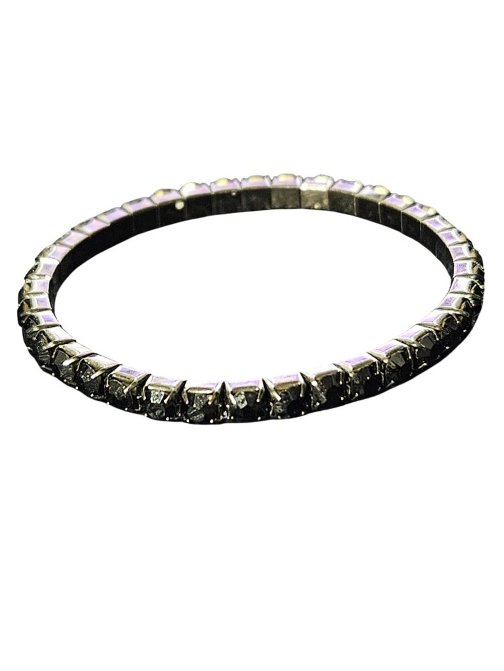 Retro Tennis Bracelet Black Stone Eternity Band Minimalist Classic Jewelry Women